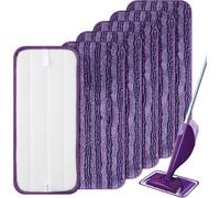 Teppe-6 Pièces Serpillères En Microfibre Compatible Avec Swiffer Wet Jet,Mop Pads Microfibres, Lingette Pour Swiffer Wetjet, Têtes De Rechange Pour Nettoyage Multi-Surfaces Humides Et Secs