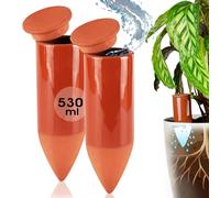 TEPPE-Arrosoir en terre cuite (2 x 530 ml) fait à la main pour arrosage des plantes d'intérieur Indicateur de niveau d'eau pour plantes Watering can Arrosoir plantes d'intérieur