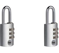 Teppe-Cadenas Aluminium À Code Argent 28 Mm - Ye3cb/28/126/1/S - Anse Acier, Combinaison À 3 Chiffres - Pour Casier Scolaire Ecole, Vestiaire De Sport, Boîte À Outils, Sac (Lot De 2)