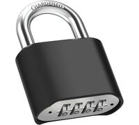 Teppe-Cadenas Code 4 Chiffres, 52mm Cadenas Extérieur Etanche, Robuste Et Antivol, 8mm Loquet Cadenas À Combinaison, Exterieur Serrure Porte De Garage, Pour Jardins, Cours, Porte, Clôture, Casier