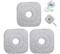 Teppe-Ensemble De 3 Têtes De Rechange Balai Serpillère En Microfibre, Tampons De Rechange Vadrouille Carrée, Absorbante, Lavable En Machine, Utilisation Humide Et Sèche Pour Mop Serpillere