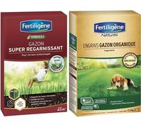 TEPPE-Fertiligene Gazon Super Regarnissant, 43m² & NATUREN Engrais Gazon Organique 100m² 2,5kg