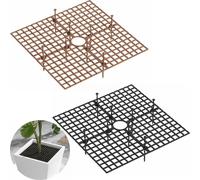 TEPPE-Grille de pot de fleurs - Couverture découpable - Grille de protection pour plantes - Carré - Protection du sol jusqu'à 30 cm de diamètre - Protection pour pot de fleurs pour enfants et