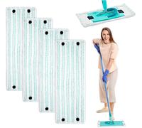 Teppe-Housses De Rechange En Microfibre, 4 Pieces Housse De Rechange Avec Boucle, Compatible Avec Leifheit Clean Twist M Micro Duo, Housse Pour Vadrouille Nettoyante Et Absorbante, Pour Tous Les Sols