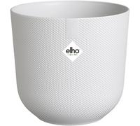 TEPPE-Jazz Round Ø 19cm - Pot de Fleurs d'Intérieur - Plastique 100% Recyclé - Structure Unique - Ø 18.9 x H 17.6 cm - Blanc/Blanc Soie