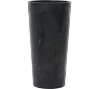 Teppe-Locon Stone Pot De Fleurs, En Plastique, Avec Insert, Noir, Aspect Béton, 25 X 46,5 Cm