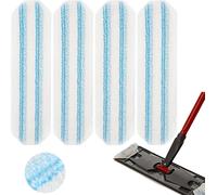 TEPPE-Lot de 4 tampons de Rechange en Microfibre pour Vileda H2PrO et O-Cedar H2PrO, Housse de Rechange Lavable et réutilisable pour Tous Les sols durs