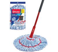 Teppe-O-Cedar Microtwist Max Serpillère Torsadée En Microfibre Avec 1 Recharge Supplémentaire Dispose D'un Essorage Mains Libres Tête De Balai Extra Large De 45,7 Cm Sans Danger Sur Tous Les Ty