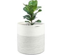 Teppe-Pot De Fleurs 30 Cm Pour Plantes D'intérieur Avec Doublure, Panier De Rangement En Coton Tissé Grand Pots Pour Plantes D'intérieur Décoration De La Maison (Noir Et Blanc)