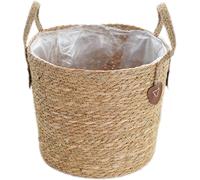 Teppe-¿Pot De Fleurs En Osier Tressé Avec Anse, Panier De Rangement Pour Jouets, Panier De Rangement Avec Poignée, Fait À La Main (S)