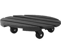 TEPPE-Scooters de Plante 30 cm Ø en Rouleau de Pot à Fleurs WPC avec Rouleau en Caoutchouc à 360 °, Rouleau de Plantes à l'épreuve des Intempéries, 2 Freins, Charge Jusqu'à 120 kg