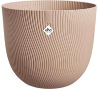 TEPPE-Sereh Round 30 - Pot de Fleur - Interieur & Extérieur - Plastique 100% Recyclé - Ø 29.5 x H 25.3 cm - Marron/Argile Froide