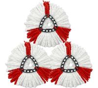 Teppe-Serpillière Compatible Vileda En Microfibre Pour Système À Essoreur Rotatif Turbo Et Easy Wring And Clean - Pack De 3 Serpillières (Blanc Et Rouge)