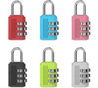 Teppe-Serrure À Combinaison, 6 Pcs Cadenas À Combinaison Serrure Combinée 3-Chiffres Numero Cadenas Code Cadenas À Code Résistant À L'eau La Rouille Pour Valise, Porte Extérieure, Casier