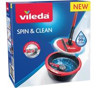 Teppe-Spin & Clean Kit Complet Lavage Sol, Système D'essorage Manuel Activé Par Le Manche, Seau Doté D'un Rouleau De Lavage Innovant Pour Une Housse Toujours Propre, Tête De Balai 100% Microfibre