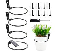 Teppe-Support De Pot De Fleur Pliable En Métal,Anneau De Pot De Fleurs En Métal,Anying Kai 4 Pcs Fixé Pliant Au Mur Anneau Support,Support Mural Pour Pot De Fleur