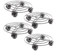 Teppe-Support De Pot De Fleurs En Métal À Roulettes, Lot De 4 Supports Pour Pots De Plantes D'intérieur Et Extérieur, 27 Cm Chacun