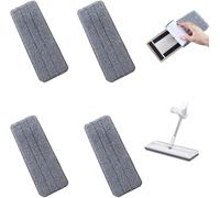 Teppe-Tampons Nettoyage Plats Remplacement, 4 Pcs Tampon De Nettoyage De Tête De Balai De Ménage En Microfibre, Tampons De Nettoyage Humides Lavables, Pour Le Bureau À Domicile Bois Franc, Marbre, Tu
