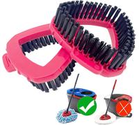 Teppe-Tête De Brosse À Récurer, 2 Vadrouille Rotative Pour 2 Réservoirs Tête De Brosse Rigide Triangulaire Compatible Vileda Turbo