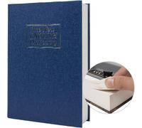 Teppe-Véritable Carnet De Transfert En Papier Sûr Pour Bijoux, Argent Et Argent Liquide, Creux Avec Compartiment Caché, Clé Et Cadenas À Combinaison (Serrure À Clé, Dictionnaire Bleu)