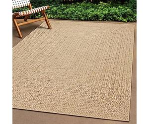 Teppich-Traum Extérieur Grand Moderne Robuste Aspect Jute résistant aux intempéries Balcon Jardin terrasse 240x340 cm
