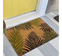 Teppich-Traum Paillasson en Coco | Robuste & Durable | Feuilles de Palmier en Vert, 40 x 60 cm