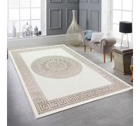 Teppich-Traum Séjour Chambre à Coucher Tapis à Poils Courts Tapis Design Moderne Noble Orient Brillant Ornements crème Beige 160 x 230 cm