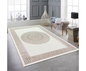 Teppich-Traum Séjour Chambre à Coucher Tapis à Poils Courts Tapis Design Moderne Noble Orient Brillant Ornements crème Beige 160 x 230 cm
