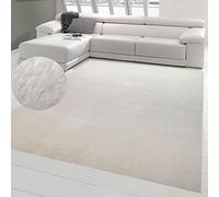 Teppich-Traum Tapis Chambre entrée Salle de Bain antidérapant Doux avec Design uni agréable en crème 120 x 160 cm