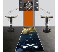 Teppich-Traum Tapis de fléchettes 80x285 cm antidérapant Cible de fléchettes Coureur Protection de Sol marqué Ligne de Lancer Blanche