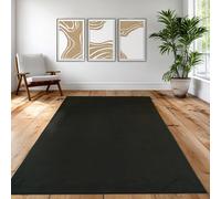 Teppich-Traum Tapis de salon, chambre à coucher, bureau noble, moderne, élégant, doux, facile d'entretien, design contemporain, accessoire d'intérieur élégant, décoratif, luxueux, noir, 120 x 160 cm