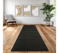 Teppich-Traum Tapis de salon, chambre à coucher, bureau noble, moderne, élégant, doux, facile d'entretien, design contemporain, accessoire d'intérieur élégant, décoratif, luxueux, noir, 60 x 110 cm