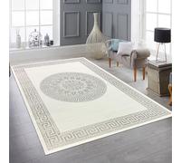 Teppich-Traum Tapis de Salon Chambre à Coucher Grand XXL Tapis Design à Poils Courts Moderne Noble élégant Brillant crème Gris 240x340 cm
