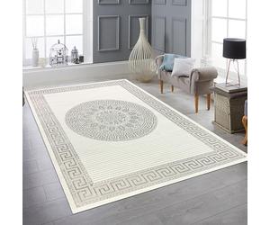 Teppich-Traum Tapis de Salon Chambre à Coucher Grand XXL Tapis Design à Poils Courts Moderne Noble élégant Brillant crème Gris 240x340 cm