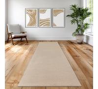 Teppich-Traum Tapis de salon, salle à manger, couloir, intemporel, chaud, doux, facile d'entretien, design classique, harmonieux, confortable, décoratif, élégant, durable, beige, 60 x 110 cm