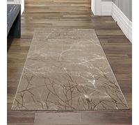 Teppich-Traum Tapis Design Couloir Salon Chambre à Coucher Branches d´Arbre Beige, 80x150 cm