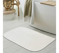 Teppich-Traum Tapis Design pour Douche - Coins arrondis & antidérapant - en crème, 60x100 cm