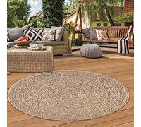 Teppich-Traum Tapis d'extérieur extérieur résistant aux intempéries Aspect sisal Jardin terrasse Balcon diamètre 160 cm