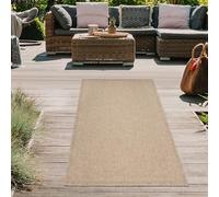 Teppich-Traum Tapis d'extérieur résistant aux intempéries, Aspect sisal, Jardin, terrasse, Balcon, Beige/Naturel 80x150 cm