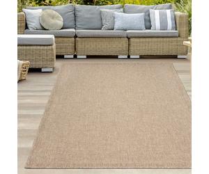 Teppich-Traum Tapis d'extérieur résistant aux intempéries Aspect sisal Jardin terrasse Balcon Beige/Naturel 120x170 cm