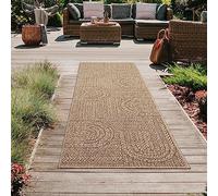 Teppich-Traum Tapis d'intérieur et d'extérieur Long 80x250 cm Aspect sisal Naturel Beige Marron Jardin terrasse Balcon