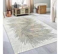 Teppich-Traum Tapis élégant Salon Chambre à Coucher Moderne de Haute qualité Noble Or/Argent/Bronze Effet Brillant crème 120 x 170 cm