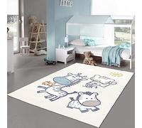 Teppich-Traum Tapis Enfant Doux crème Girafe-zèbre 120x170 cm