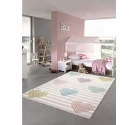 Teppich-Traum Tapis Enfant Tapis Coeurs pépinière Fille en Rose Violet Vert Größe 160x230 cm