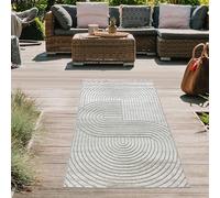 Teppich-Traum Tapis intérieur et extérieur Tapis Couloir Couloir entrée Clair résistant aux intempéries Facile d'entretien Boho Style en Beige, 80 x 250 cm