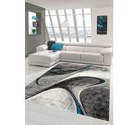 Teppich-Traum Tapis Moderne Tapis de Salon Tapis Design en Bleu Gris Größe 160x230 cm