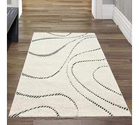 Teppich-Traum Tapis Moelleux Salon & Chambre à Coucher | Design en Tissu Plat Moderne crème Größe 80x150 cm