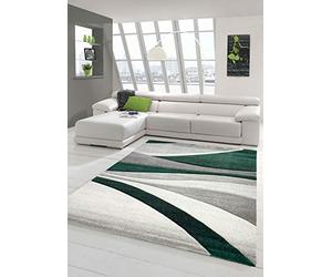 Teppich-Traum Tapis Moquette Salon Moderne Conception en Vert Gris Größe 80x150 cm