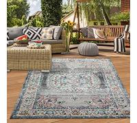 Teppich-Traum Tapis Oriental de Salon d'extérieur Vintage en Gris Bleu Größe 200 x 290 cm