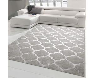 Teppich-Traum Tapis pour Chambre à Coucher | hypoallergénique | Motif marocain en Gris Größe 200 x 290 cm